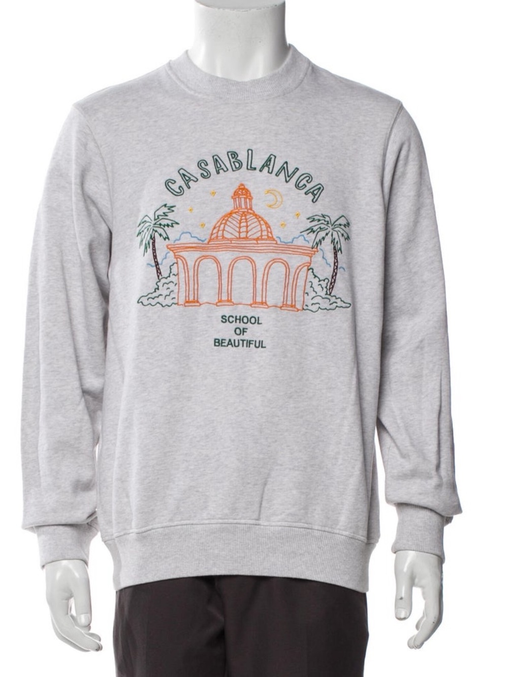 Casablanca 'School of Beautiful' Light Gray Crewneck Sweatshirt